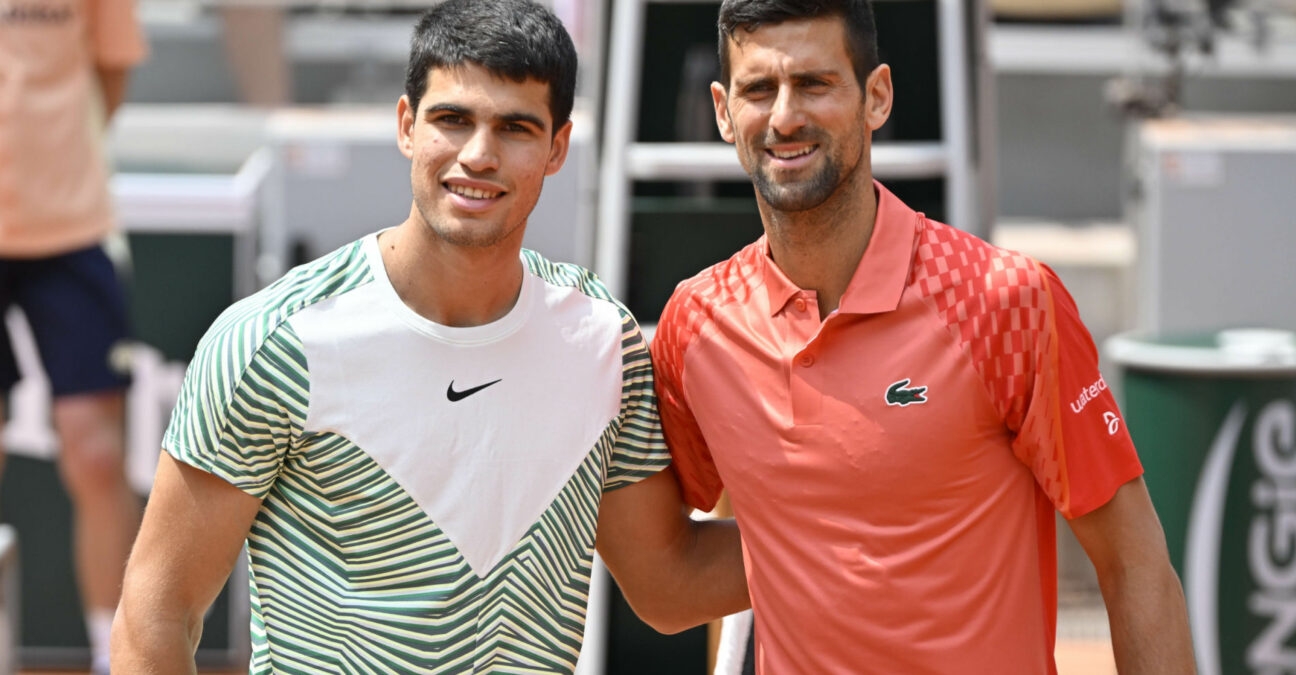 Carlos Alcaraz and Novak Djokovic at Roland-Garros 2023