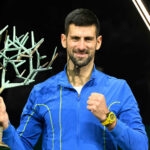 Novak Djokovic winning the 2023 Rolex Paris Masters