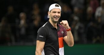 Grigor Dimitrov celebration Bercy 23