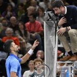 Novak Djokovic umpire Paris 2023