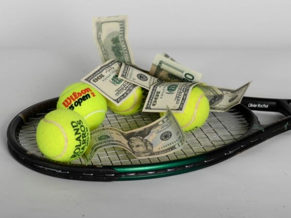 Illustration picture of money and tennis on March 20, 2020 in Brussels, Belgium