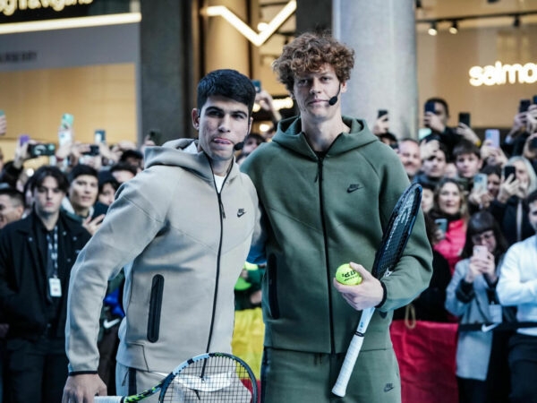 Jannik Sinner and Carlos Alcaraz at the 2023 ATP Finals