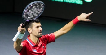 Novak Djokovic at the 2023 Davis Cup