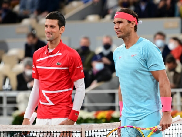 Novak Djokovic and Rafael Nadal at 2020 Roland-Garros