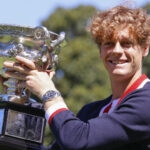 Jannik Sinner with the 2024 Australian Open trophy