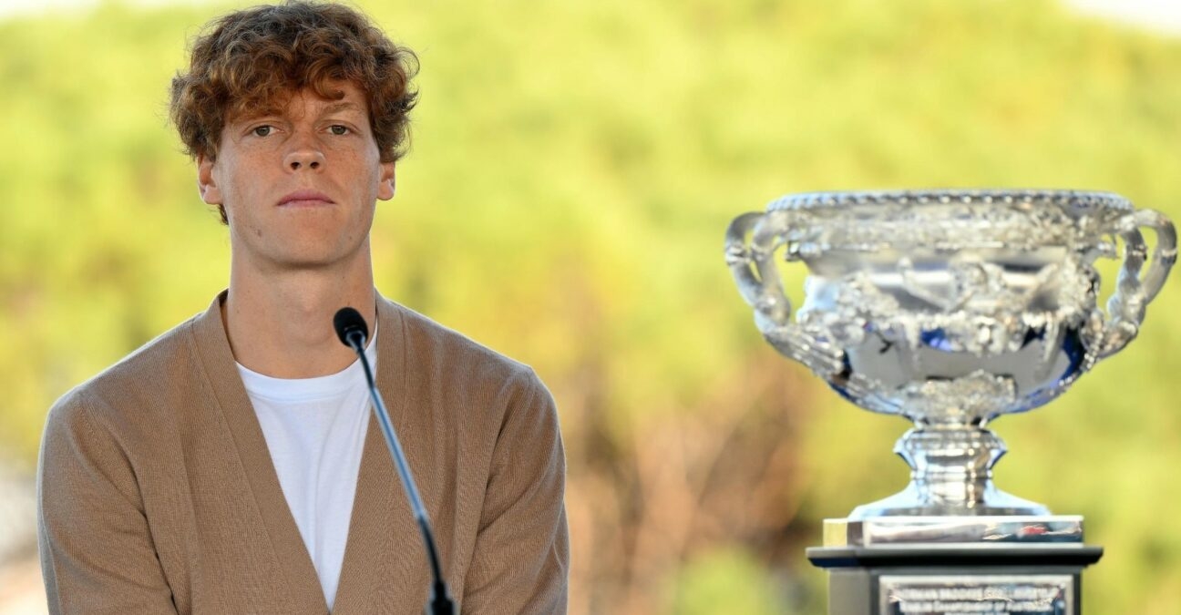 Jannik Sinner, Australian Open trophy, 2024