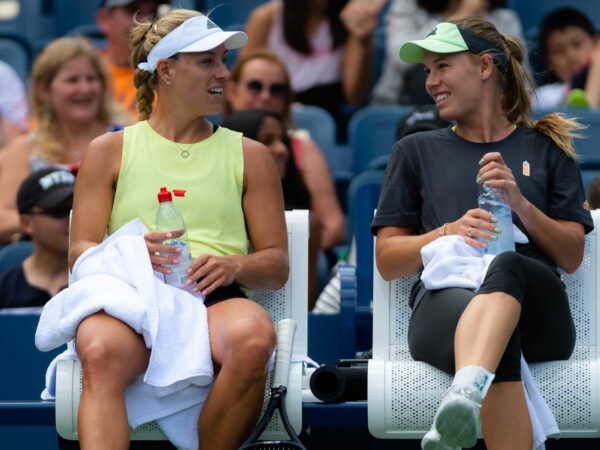 Angelique Kerber and Caroline Wozniacki at the 2019 US Open