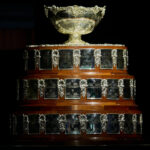 The Davis Cup trophy in Malaga, Spain in 2023