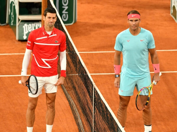 Novak Djokovic and Rafael Nadal at Roland Garros 2020