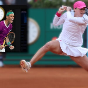 Iga Swiatek during the 2024 Madrid Open final (with Nadal)