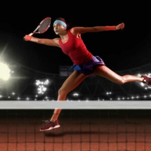 Tennis player in action