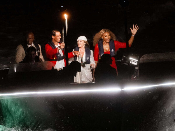 Rafael Nadal, Carl Lewis, Nadia Comaneci and Serena Williams during the Opening Ceremony of the Paris 2024 Olympic Games on July 26, 2024 in Paris | © LUDVIG THUNMAN/BILDBYRÅN/Shutterstock