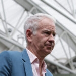 McEnroe speaking at Wimbledon