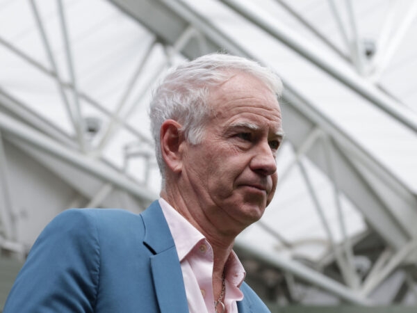 McEnroe speaking at Wimbledon