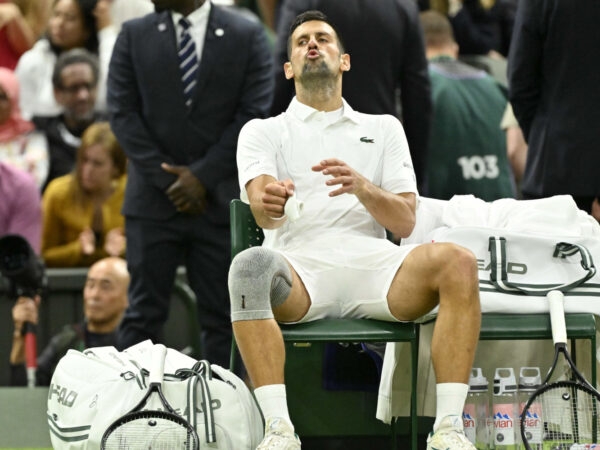 Novak Djokovic during match vs Holger Rune, Wimbledon 2024