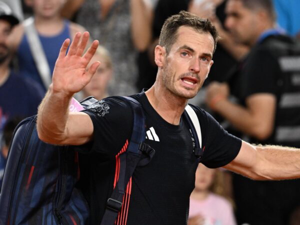 Andy Murray waves goodbye