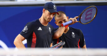 PARIS, FRANCE - JULY 30 : Evans / Murray (GBR) against Gille / Vliegen (BEL) in a tennis men's doubles second round game during the XXXIII Paris 2024 Summer Olympic Games on July 30, 2024 in Paris, France, 30/07/2024 ( JO2024 : Jeux olympiques 2024 - Paris 2024 - Paris - 30/07/2024 || 294290_0746 @gregoryvg_photography 2024 BOIC COIB ete FRANCE FRANKRIJK game games Gregory Van Gansen jeux jo olympic OLYMPICS olympiques olympische OS PARIJS paris paris2024 spelen sport Summer ZOMER