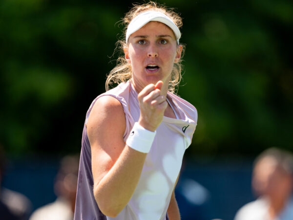 TORONTO, ON - AUGUST 07: Beatriz Haddad Maia of Brazil celebrates after winning a point during her first round match of the National Bank Open, part of the WTA Tour, at Sobeys Stadium on August 7, 2024 in Toronto, Canada. || 294902_0056