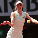 4th June 2024; Roland Garros, Paris, France; 2024 French Open Tennis tournament, Day 10; Cristina Bucsa (ESP) playing with Monica Niculescu (ROU), plays a forehand back to Emma Navarro (USA) and Diane Shnaider (RUS) || 291601_0046 2024 Clay French grand slam open paris Roland-Garros SPORTING sports tennis