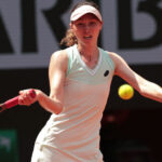 4th June 2024; Roland Garros, Paris, France; 2024 French Open Tennis tournament, Day 10; Cristina Bucsa (ESP) playing with Monica Niculescu (ROU), plays a forehand back to Emma Navarro (USA) and Diane Shnaider (RUS) || 291601_0046 2024 Clay French grand slam open paris Roland-Garros SPORTING sports tennis