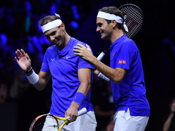 Roger Federer and Rafael Nadal at the Laver Cup 2022