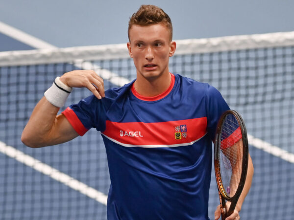 Jiri Lehecka of Czech Republic during the training session prior to men's Davis Cup qualification match Czech Republic vs Israel in Vendryne, Czech Republic, January 31, 2024. ( || 284163_0025 2024 COUPE DAVIS Czech Republic DAVIS CUP ISRAEL Men QUALIFICATION republique tcheque sport tennis