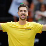 2024 Davis Cup Finals Group Stage in Valencia, Australia v France VALENCIA, SPAIN - SEPTEMBER 10: Thanasi Kokkinakis of Australia celebrates to the crowd after his victory during the Davis Cup Group Stage 2024 Valencia match between Australia and France at Pabellon Fuente De San Luis on September 10, 2024 in Valencia, Spain. Photo by Francisco Macia/Photo Players Images/Magara Press Valencia Pabellon Fuente de San Luis Spain Copyright: xFranciscoxMaciax || 296700_0057 2024 am an Australia australien Bilder copa CUP davis day DER FOTO FRANCE Frankreich Group Gruppe images MEHRSPORT photo players Pokal premiumd PRESS PRESSE Publikum quer Sieg Spieler sport sports STADIUM Stage tenis tennis und valencia x0x