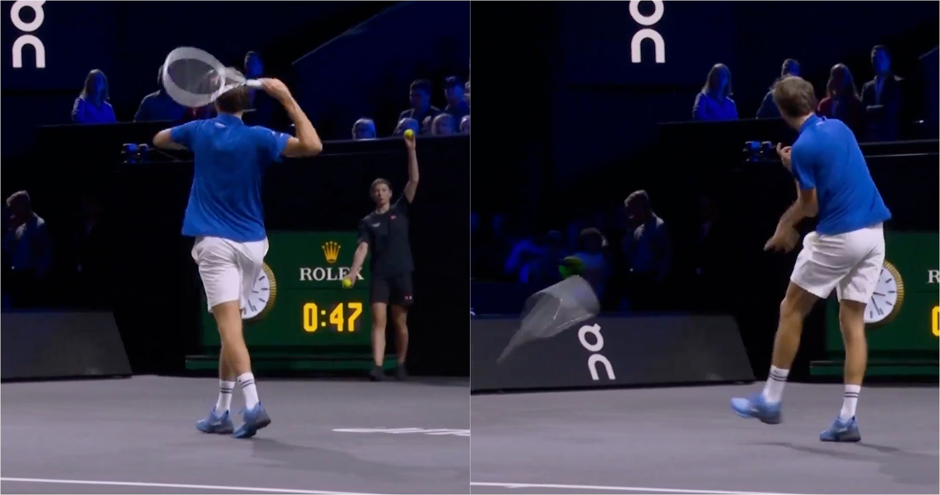 Medvedev “lucky” not to be defaulted after racquet throw at Laver Cup ...