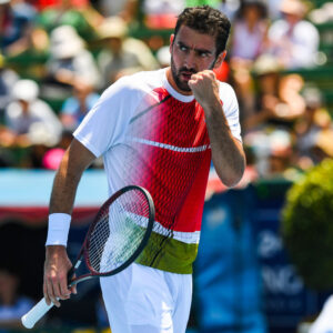 January 10, 2024, Melbourne, Victoria, Australia: Marin Cilic of Croatia seen in action during the second match of Day 1 of the Care Wellness Kooyong Classic Tennis Tournament against Sir Andy Murray ( not pictured) of Great Britain at Kooyong Lawn Tennis Club. Final score; Marin Cilic 6-3, 5-7 Andy Murray. || 282783_0073 1 Cilic classic CLUB Croatia day game LAWN Marin match player players PRESS second sports tennis Tournament zagency zlast24 zselect Zuma ZUMAPRESS.com zwire