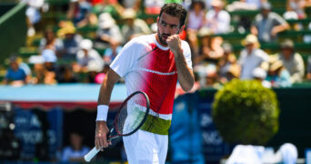 January 10, 2024, Melbourne, Victoria, Australia: Marin Cilic of Croatia seen in action during the second match of Day 1 of the Care Wellness Kooyong Classic Tennis Tournament against Sir Andy Murray ( not pictured) of Great Britain at Kooyong Lawn Tennis Club. Final score; Marin Cilic 6-3, 5-7 Andy Murray. || 282783_0073 1 Cilic classic CLUB Croatia day game LAWN Marin match player players PRESS second sports tennis Tournament zagency zlast24 zselect Zuma ZUMAPRESS.com zwire