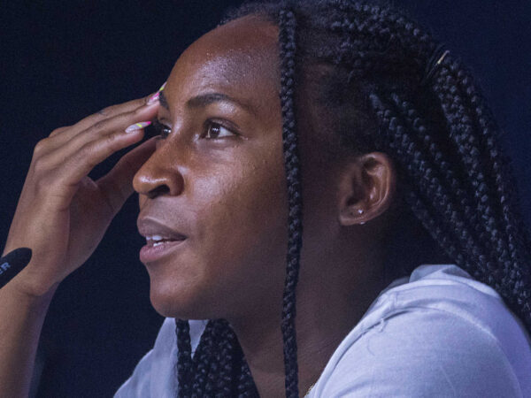 August 26, 2022, Flushing, New York, USA: Coco Gauff speaks to the media during Media Day at the 2022 US Open held at the USTA Billie Jean King National Tennis Center on Friday August 26, 2022 in the Flushing neighborhood of the Queens borough of New York City. || 239502_0044 2022 Arthur Billie center conference de presse court jean KING NATIONAL open PRESS sport STADIUM tennis tennis; us USOPEN zagency zlast24 zselect Zuma ZUMAPRESS.com zwire