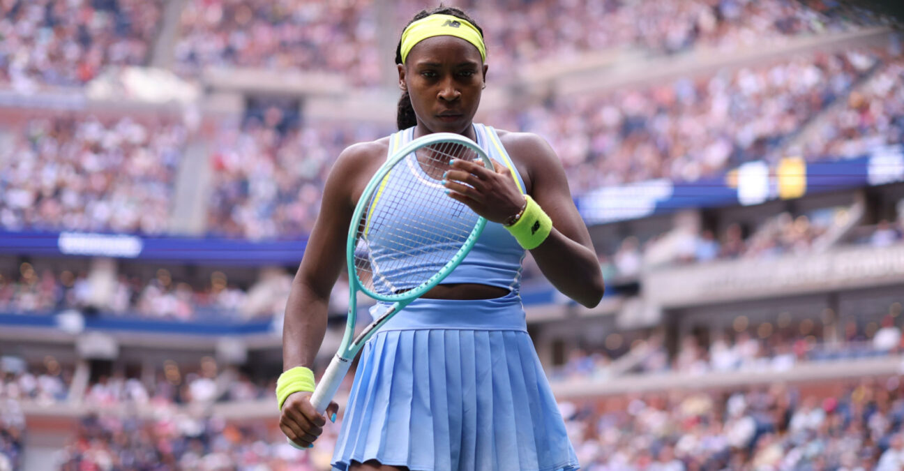 Coco Gauff (USA) losing to Emma Navarro (USA) at the US Open 2024 || 296247_0045