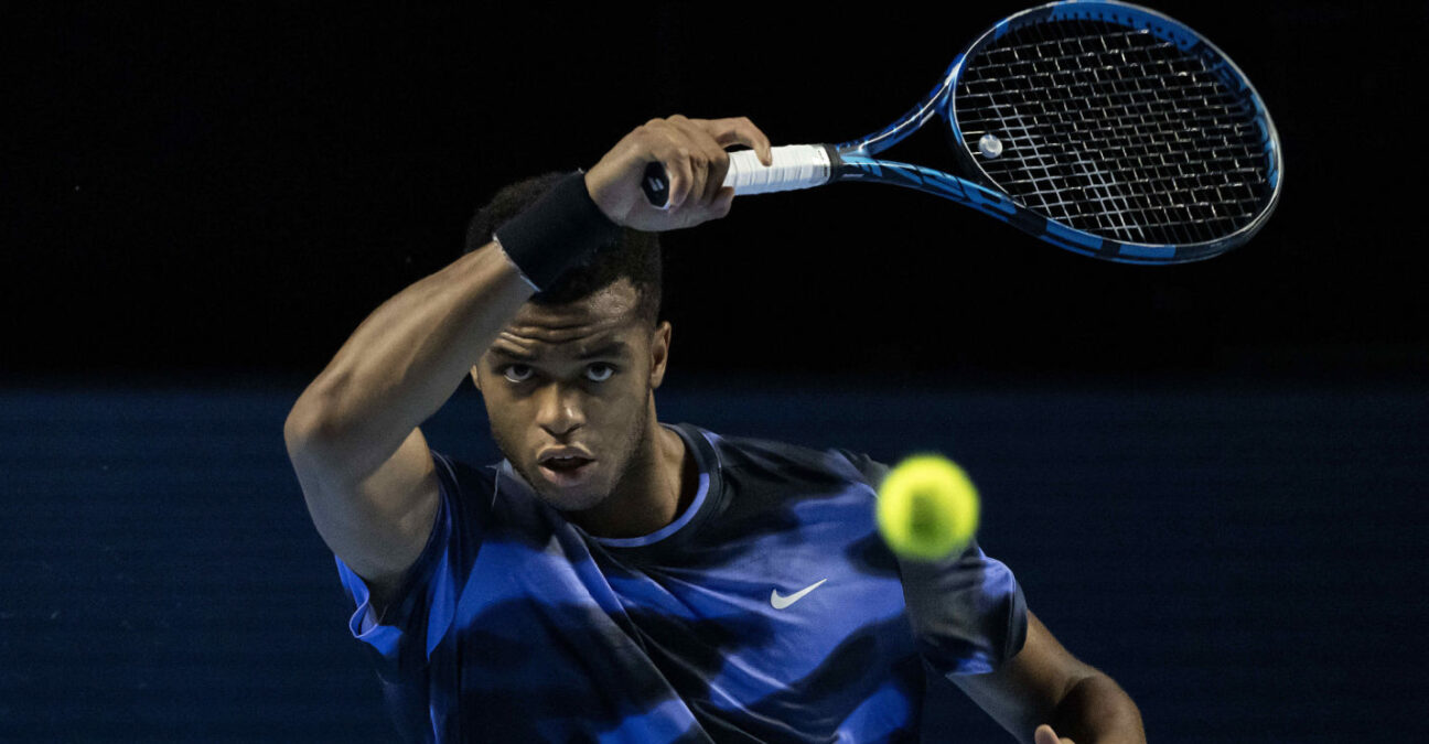 25th October 2024; St. Jakobshalle, Basel, Switzerland; ATP 500 Swiss Indoors Basel Tennis, Day 5; Giovanni Mpetshi Perricard (FRA) in action against Denis Shapavalov (CAN) in the quarter finals || 299338_0084 basel SPORTING sports SWITZERLAND tennis TOUR