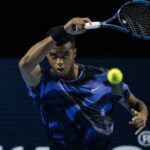 25th October 2024; St. Jakobshalle, Basel, Switzerland; ATP 500 Swiss Indoors Basel Tennis, Day 5; Giovanni Mpetshi Perricard (FRA) in action against Denis Shapavalov (CAN) in the quarter finals || 299338_0084 basel SPORTING sports SWITZERLAND tennis TOUR