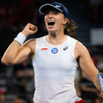 January 2, 2023, BRISBANE, AUSTRALIA: Iga Swiatek of Poland in action during her second round-robin match at the 2023 United Cup Brisbane tennis tournament against Belinda Bencic of Switzerland || 252610_0069 Australia brisbane CUP PRESS sport sports tennis united WTA zagency zlast24 zselect ZSPORT ZTENNIS Zuma ZUMAPRESS.com zwire