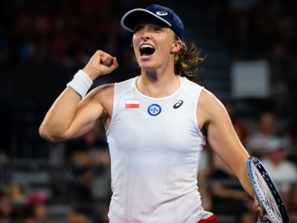 January 2, 2023, BRISBANE, AUSTRALIA: Iga Swiatek of Poland in action during her second round-robin match at the 2023 United Cup Brisbane tennis tournament against Belinda Bencic of Switzerland || 252610_0069 Australia brisbane CUP PRESS sport sports tennis united WTA zagency zlast24 zselect ZSPORT ZTENNIS Zuma ZUMAPRESS.com zwire