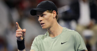 BEIJING, CHINA - OCTOBER 02: Jannik Sinner of Italy reacts in the Men s Singles Final match against Carlos Alcaraz of Spain on day ten of 2024 China Open at National Tennis Center on October 2, 2024 in Beijing, China. PUBLICATIONxNOTxINxCHN Copyright: xVCGx 111521667830 || 297990_0027 2024 beijing CHINA FINAL game MEHRSPORT Men open premiumd quer single sport s tennis Tournament x0x