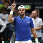 Bologna: Matteo Berrettini during the tennis Davis Cup final 8 match between Matteo Berrettini and Alexander Blocks (Italy) and Zizou Bergs (Belgium) at the Unipol arena, Casalecchio (Bologna), Bologna, September 13, 2024. Sport - Tennis - photo corrispondente bologna || 296802_0058 belgique 2024 COUPE DAVIS davis international italie player PRESS tennis zagency zlast24 zselect Zuma ZUMAPRESS.com