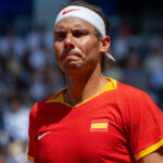 Rafael Nadal of Spain disappointed during men’s singles tennis match Novak Djokovic v Rafael Nadal at the XXXIII Olympic Games, Paris 2024 at Roland Garros, Paris, France || 294271_0015 JO2024 jeux olympiques paris 2024 Paris 2024 Paris2024 JO 2024 Jeux Olympiques 2024 Tennis