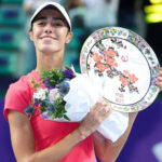 GUANGZHOU, CHINA - OCTOBER 27: Olga Danilovic of Serbia celebrates after winning the Women s Singles Final match against Caroline Dolehide of United States on day 7 of 2024 Guangzhou Open at Nansha International Tennis Centre on October 27, 2024 in Guangzhou, Guangdong Province of China. 111526715017 || 299513_0007 2024 CHINA FINAL game GUANGZHOU Highlight MEHRSPORT open premiumd province quer sport tennis x0x