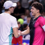 VIENNA,AUSTRIA,25.OCT.23 - TENNIS - ATP World Tour, Erste Bank Open. Image shows Jannik Sinner (ITA) and Ben Shelton (USA). || 278589_0195