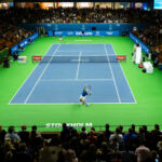 Spectators is following the match between Alexei Popyrin of Australia and Denis Shapovalov of Canada in men s second round singles match during Stockholm Open on October 17, 2019 in Stockholm. 2019 arena ATP bbeng Herren homme masculin messieurs Interior masculin messieurs open publik quer sport stockholm Stockholm Open tennis x0x