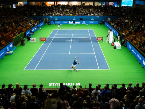 Spectators is following the match between Alexei Popyrin of Australia and Denis Shapovalov of Canada in men s second round singles match during Stockholm Open on October 17, 2019 in Stockholm. 2019 arena ATP bbeng Herren homme masculin messieurs Interior masculin messieurs open publik quer sport stockholm Stockholm Open tennis x0x