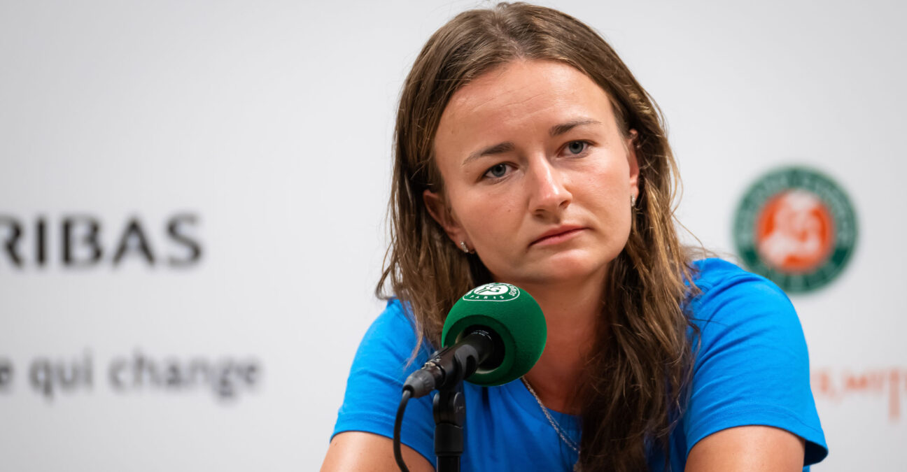 May 20, 2022, PARIS, FRANCE: Barbora Krejcikova of the Czech Republic talks to the media ahead of the 2022 Roland Garros Grand Slam tennis tournament