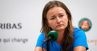 May 20, 2022, PARIS, FRANCE: Barbora Krejcikova of the Czech Republic talks to the media ahead of the 2022 Roland Garros Grand Slam tennis tournament