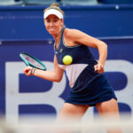 June 12, 2024, Valencia, Spain: Guiomar Maristany Zuleta De Reales from Spain in action against Ann Li from USA during the BBVA Open Internacional of Valencia at Sporting Tennis Valencia. Ann Li from USA won 6-4, 7-6, 6-1