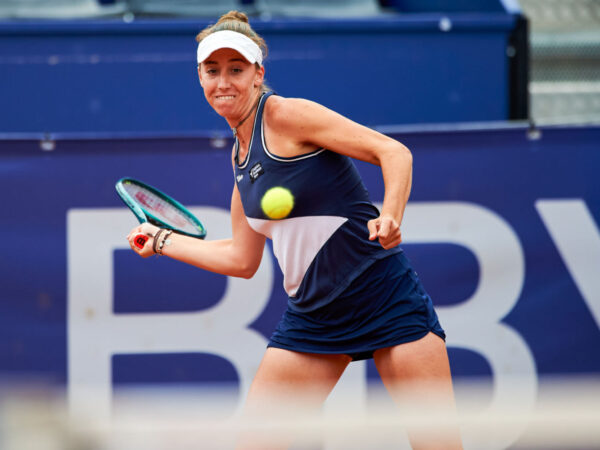 June 12, 2024, Valencia, Spain: Guiomar Maristany Zuleta De Reales from Spain in action against Ann Li from USA during the BBVA Open Internacional of Valencia at Sporting Tennis Valencia. Ann Li from USA won 6-4, 7-6, 6-1