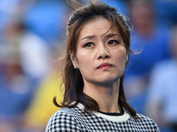 China's Li Na reacts during a ceremony marking the day they have been elected to be included in the International Tennis Hall of Fame at Rod Laver Arena at the 2019 Australian Open in Melbourne, Australia, on Jan. 22, 2019.