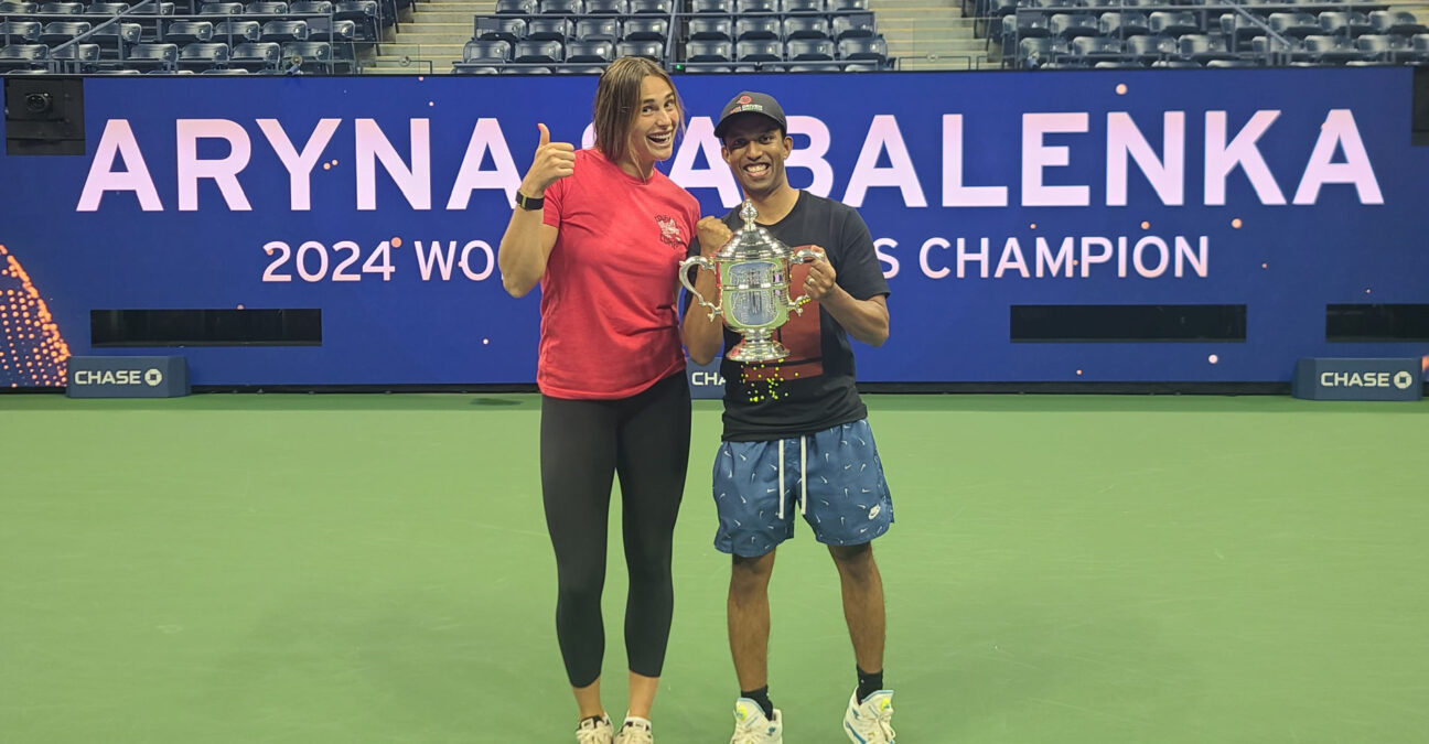 Aryna Sabalenka and Shane Liyanage, US Open 2024