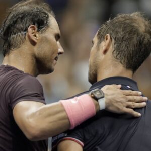 Rafael Nadal and Richard Gasquet during the 2022 US Open